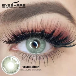 Vibrant Colored Contact Lenses - Cyprus Blue & Natural Gray 1 Pair (VENICE - GREEN)