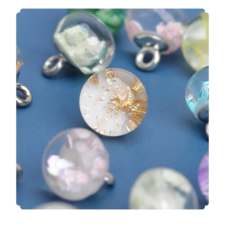 Description Picture 4 of item10pcs Round Resin Buttons Beautiful 10mm Small Round Buttons Transparent Shank Button Cheongsam Accessories