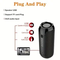 TG117 Portable Bluetooth Speaker Outdoor Wireless Woofer Free Call /FM/TF Card/USB Flash Drive Connect Mobile Phone/Tablet/TV 6