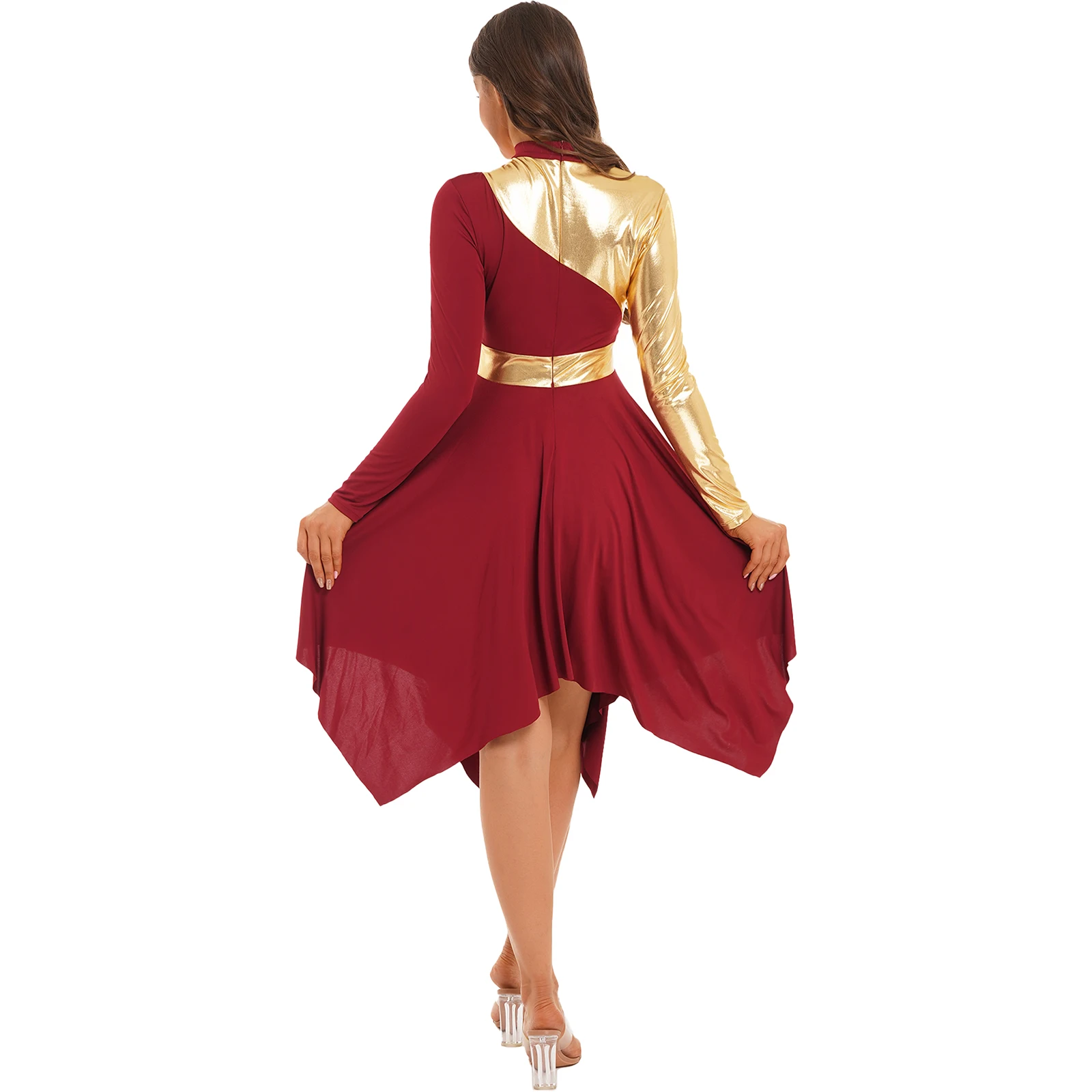 Women's Lyrical Dance Costume Praise Dance Dress Liturgical Tunic Church Worship Choir Performance Clothes