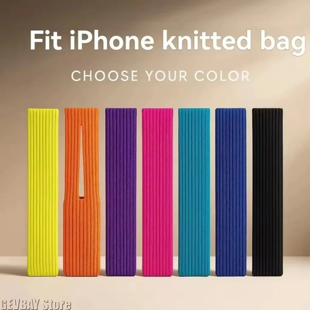 Knitted Mobile Phone Bag Anti-lost and Anti-fall Western Style Folding Mobile Phone Bag for IPhone Iphone Case Cases