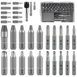Universal 33 - Piece Damaged Screw Extractor Kit with Sleeve Extension and Drill Bit (33 PCS)