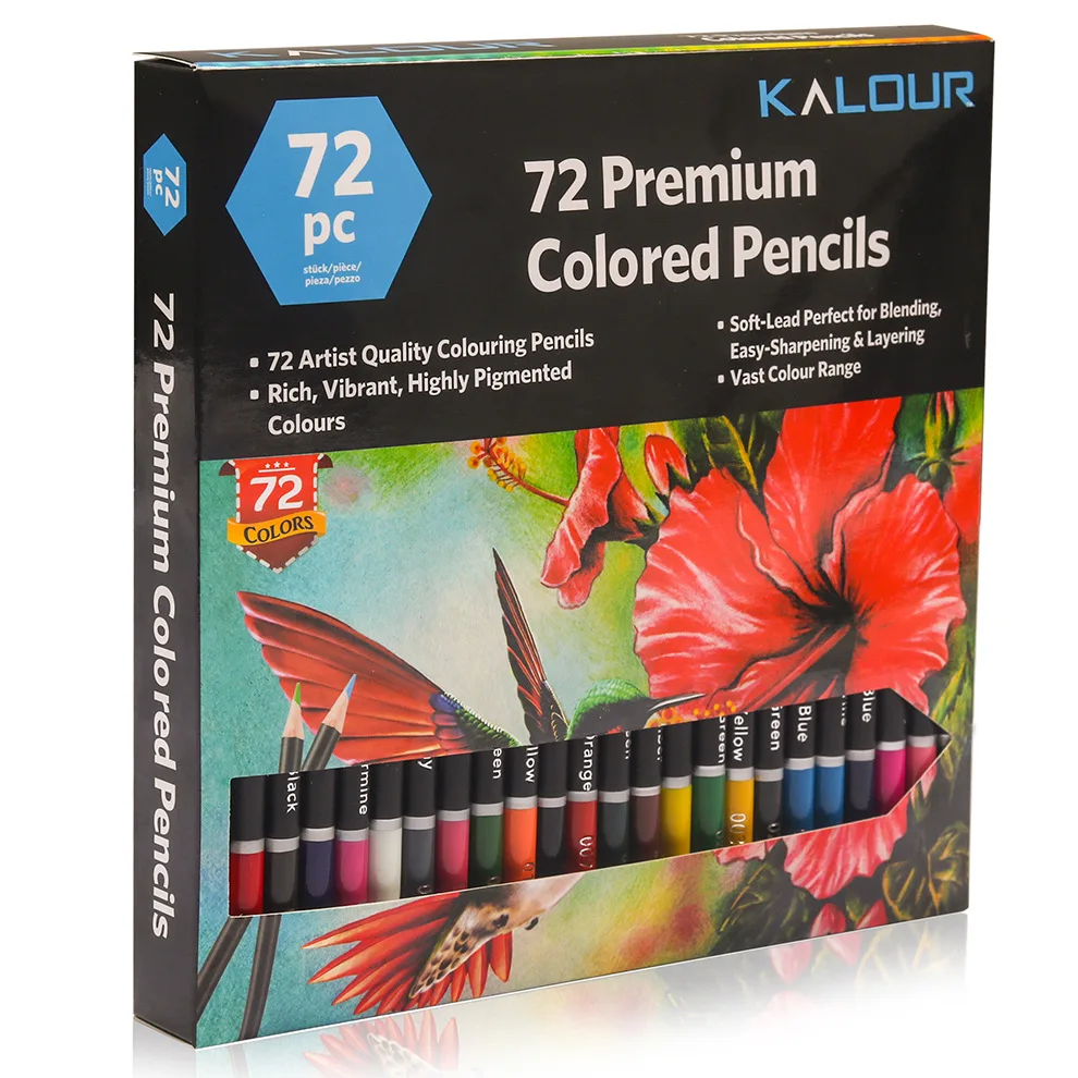 72 Colored Pencils, Oil Color Pencil for Adult Coloring, Soft Core, Art Pencils Set for Artist Kids Beginner coloring Drawing 32 colors duo tip brush markers art pen set artist fine and brush tip colored pens for kids adult coloring books christmas