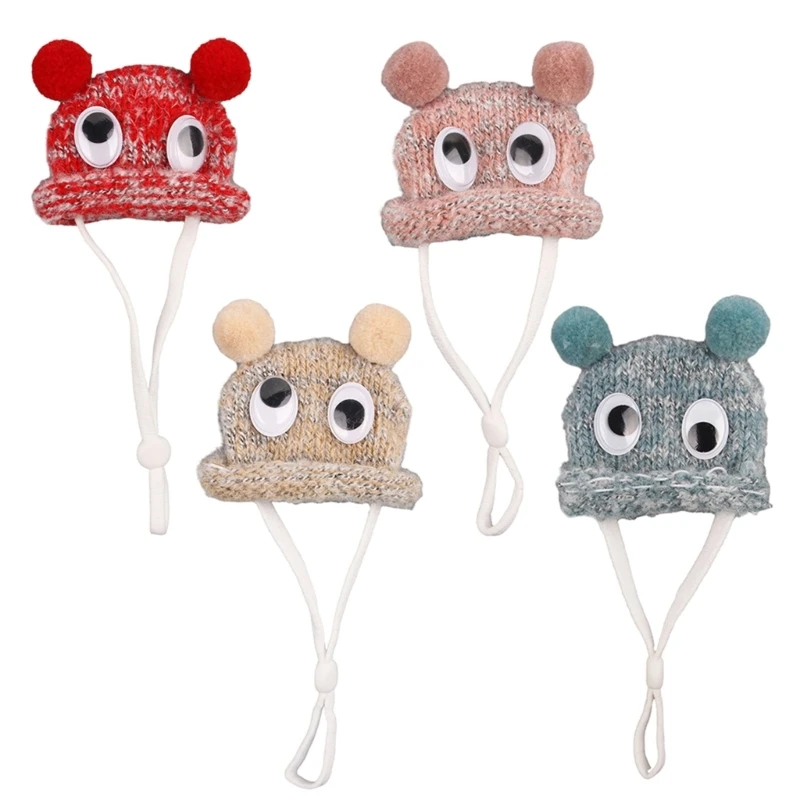 

Вязаная шапка хомяка ручной работы для рождественской фотографии Фестивальная шапка с маленькими животными