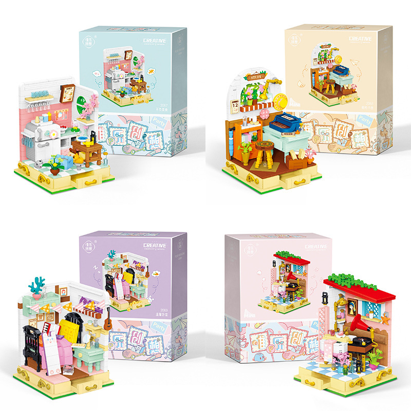 ToylinX 605PCS Building Set Cute Mini Building Blocks Block Toys Creative House View Mini Blocks Bricks,Halloween Gift for Kid
