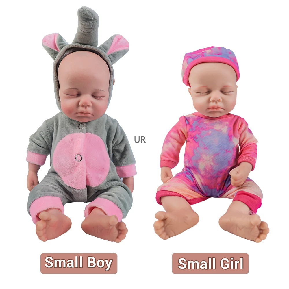 31 Cm12 Pollici 1Kg 2.2Lbs Peso Piccolo Silicone Reborn Baby Twins Full Solid One Piece Reborn Twins Doll Boy And Girl Non Verniciato