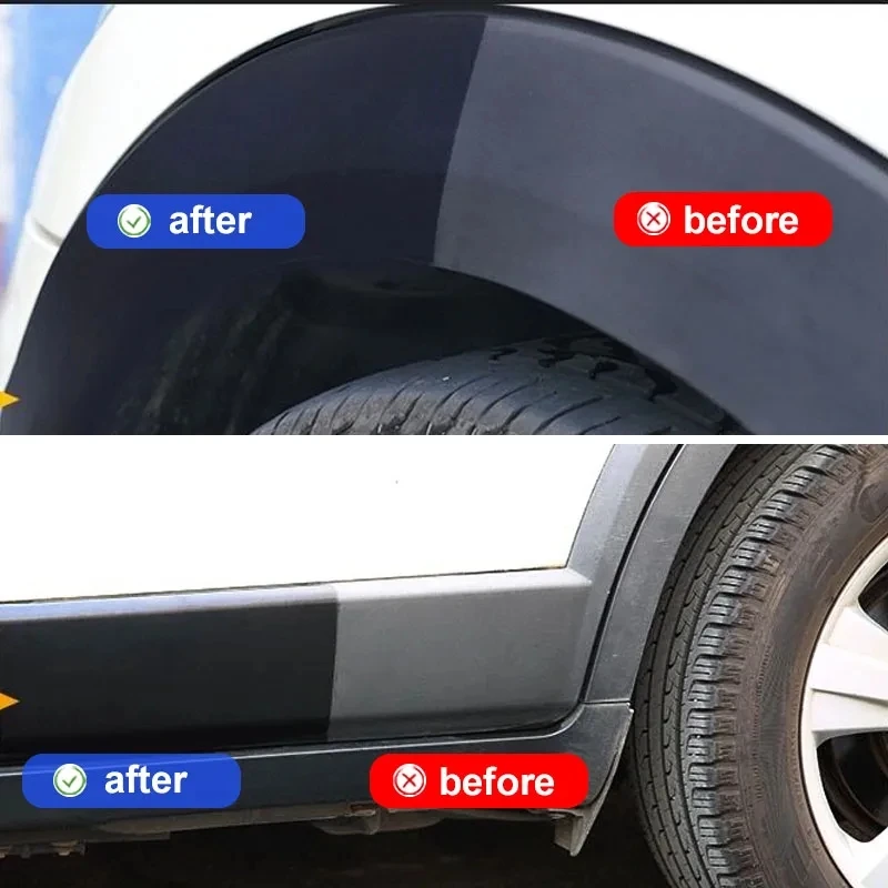 Black Car Trim Restorer Car Exterior Restorer Car Trim Restorer Removes  Dirt UV Rays Protection Water Resistance Restores Shines - AliExpress