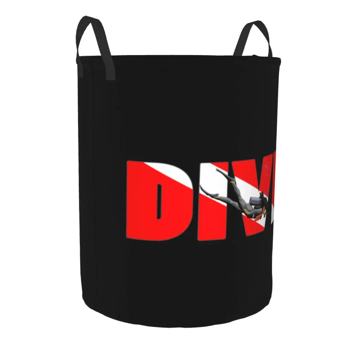 Custom Scuba Dive Flag And Diver Laundry Basket Foldable Diving Lover Clothes Hamper for Baby Kids Toys Storage Bin