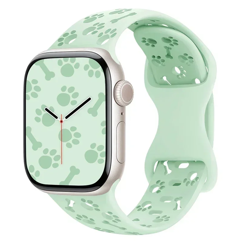 ตัวเลือกสินค้า สายรัดข้อมือซิลิโคนลายอุ้งเท้าสุนัขสำหรับ Apple Watch