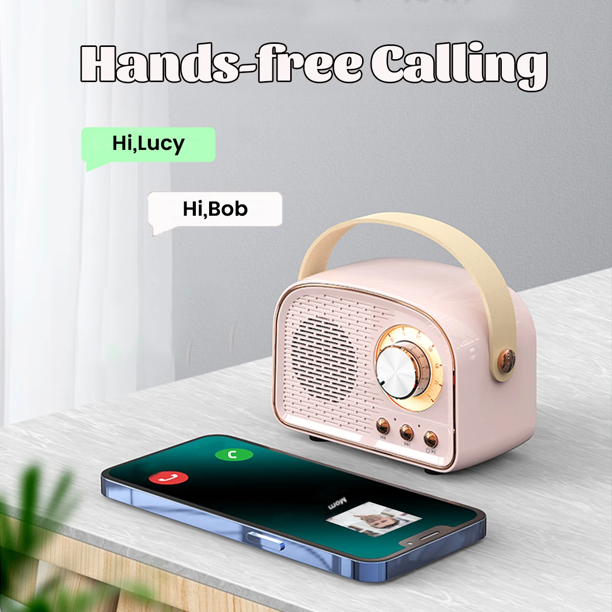 Mini Rádio fm Retro com Microfone e Alto-falante Bluetooth Rádio sem Fio Portátil Leitor de Música Clássica Estéreo Tws tf Aux Usb Mp3 - Image 5