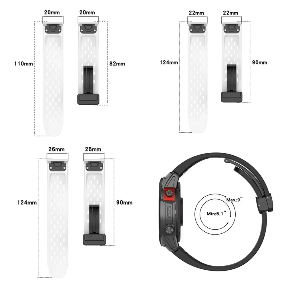 Enhanced Silicone Magnetic Watch Band Strap, 20/22/26mm – Versatile and Durable Replacement Accessory