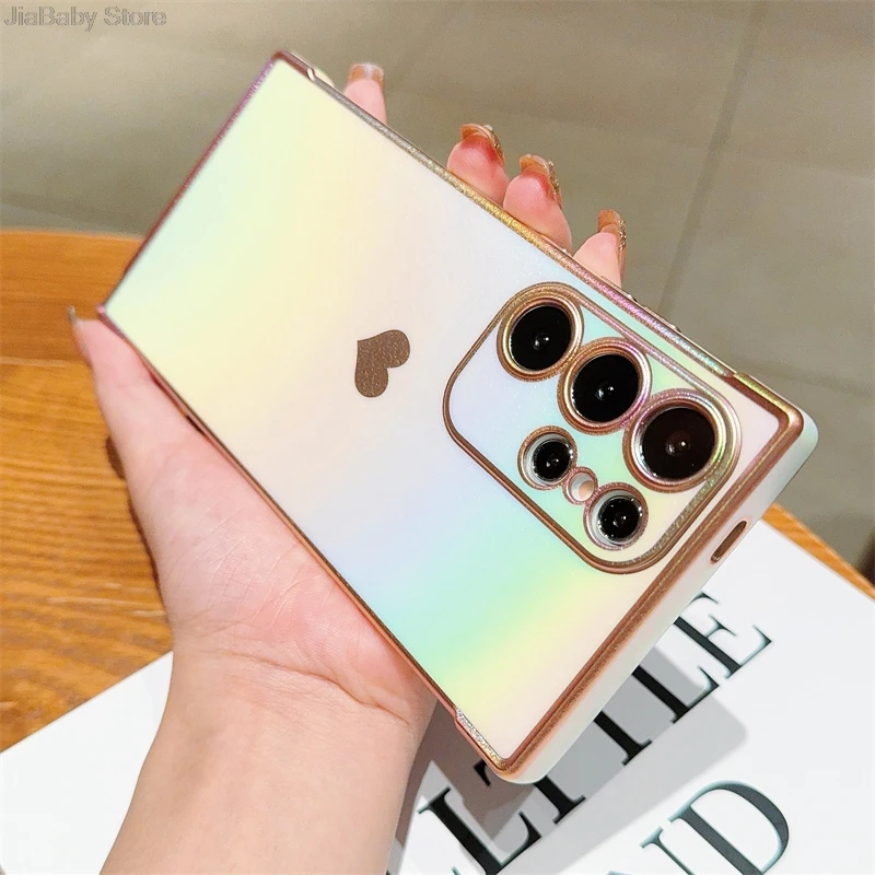 Luxury Rainbow Liquid Phone Case With Camera Protection & Holder_voghion.com