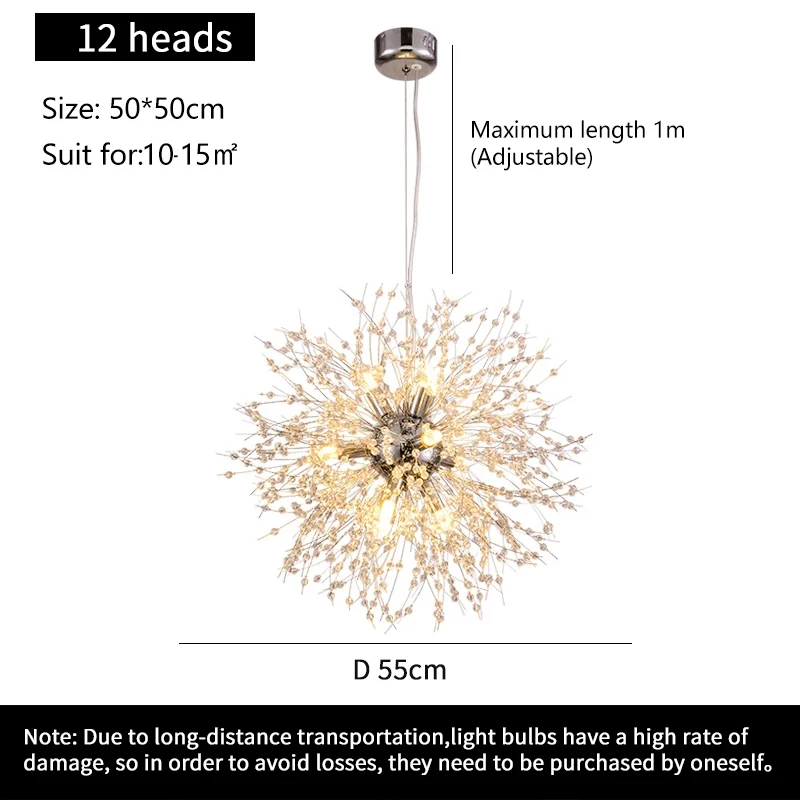 Modern Starry Sky Art Crystal Pendant Indoor Lighting Dandelion Dining Room Living Room Bedroom Bar Art Lighting Fixtures art lighting fixtures