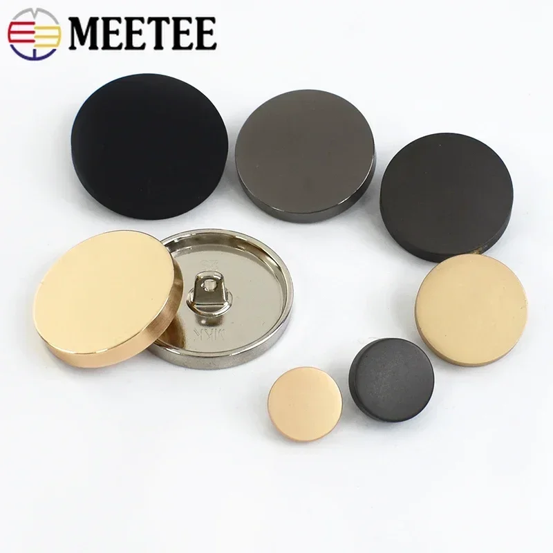 HARFINGTON Lot De 10 Boutons à Coudre Ronds Et Plats En Métal De 28 L, Tige En Alliage De 18 Mm, Boutons De Rechange Pour Homme Et Femme, Pour Costume, Manteau, Chemise