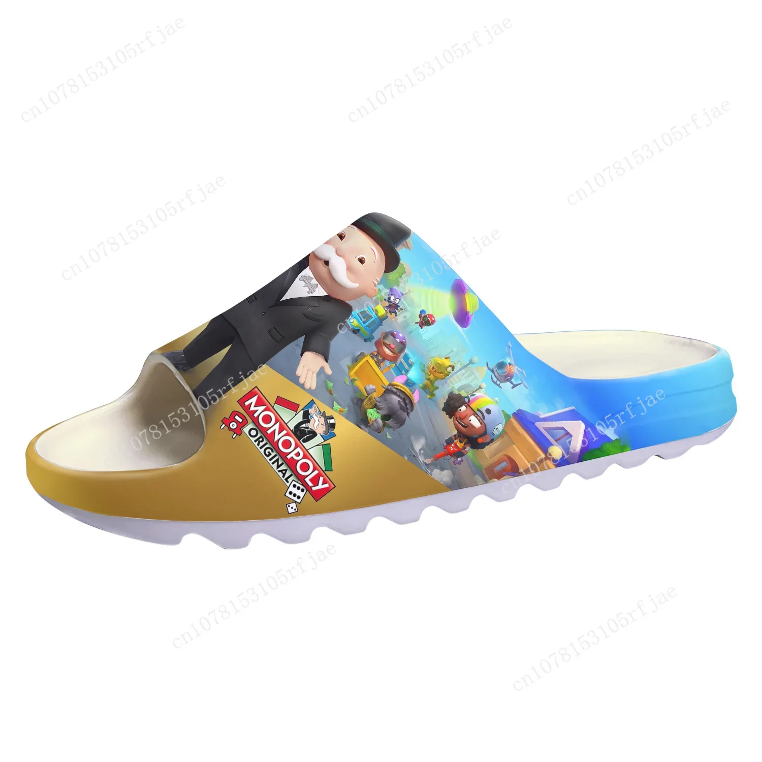Monopoly Go Custom Soft Sole Sllipers Cartoon Game Mens Womens Teenager Home Clogs Fashion Custom Water Shoes on Shit Sandals