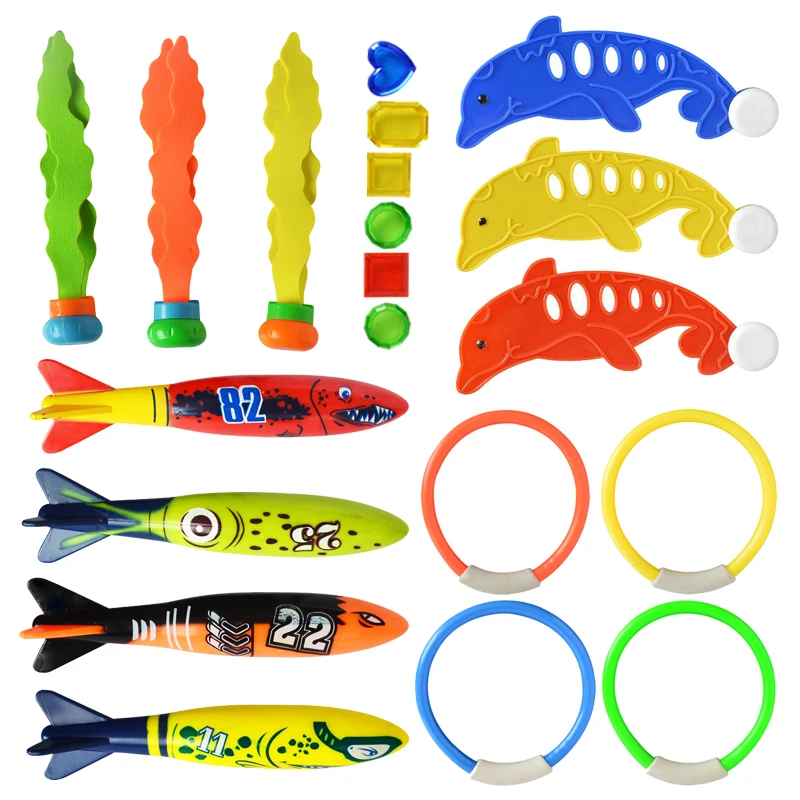 3/4Pcs ABS diving toys children's pool play water toys diving ring personal game water family travel YJN