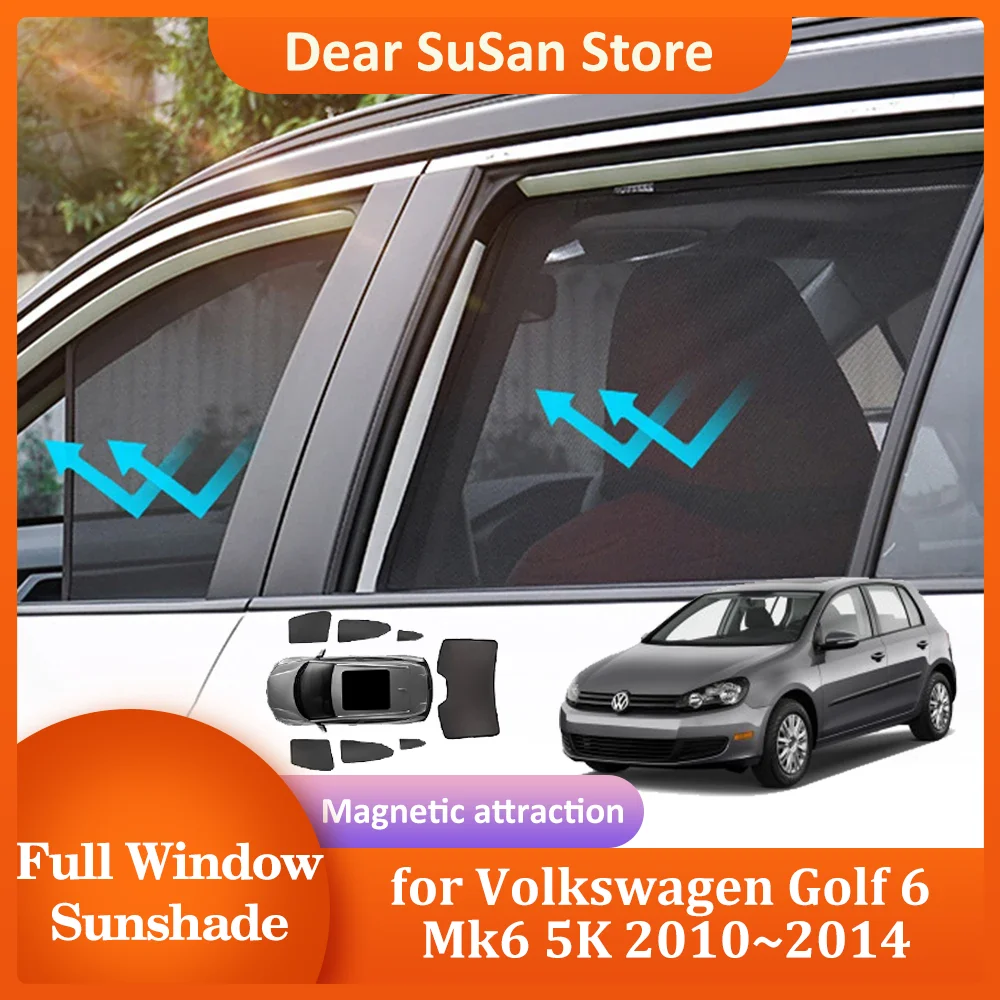 차량용 마그네틱 햇빛가리개, 폭스바겐 VW 골프 6 Mk6 5K 2010  2014 2011, 앞유리 커튼 지붕 창문 선루프 패드 커버 액세서리