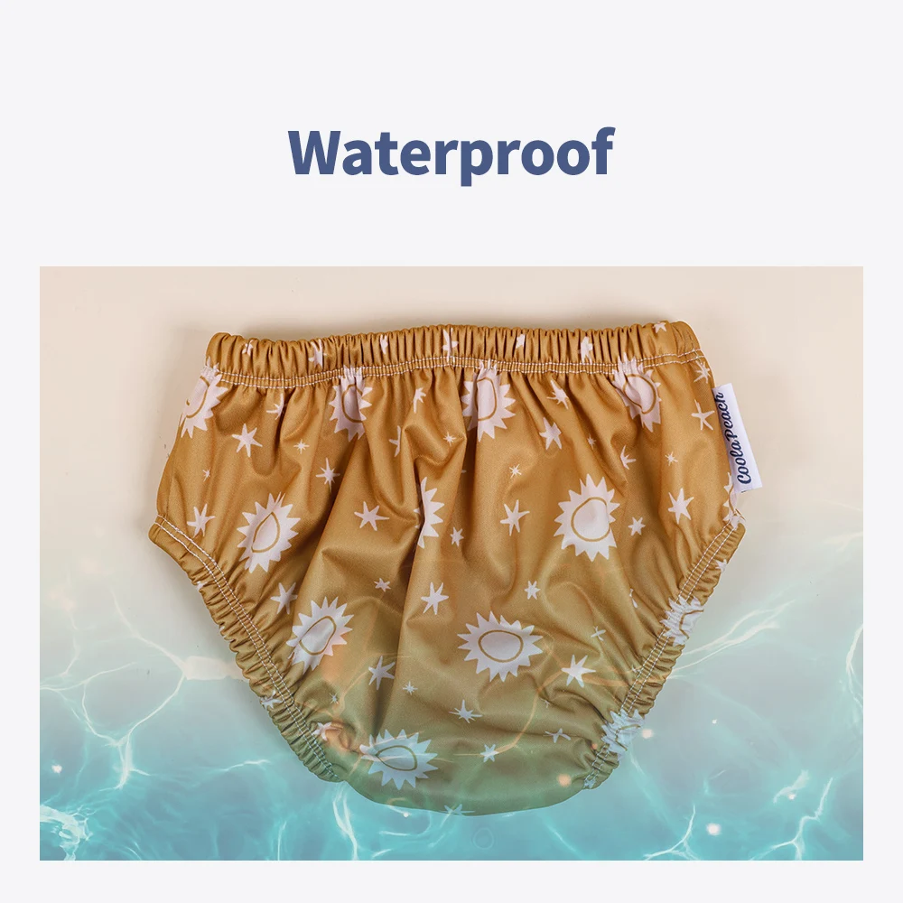 Pañal de natación lavable reutilizable, pantalones de natación impermeables reciclados, 3 tamaños