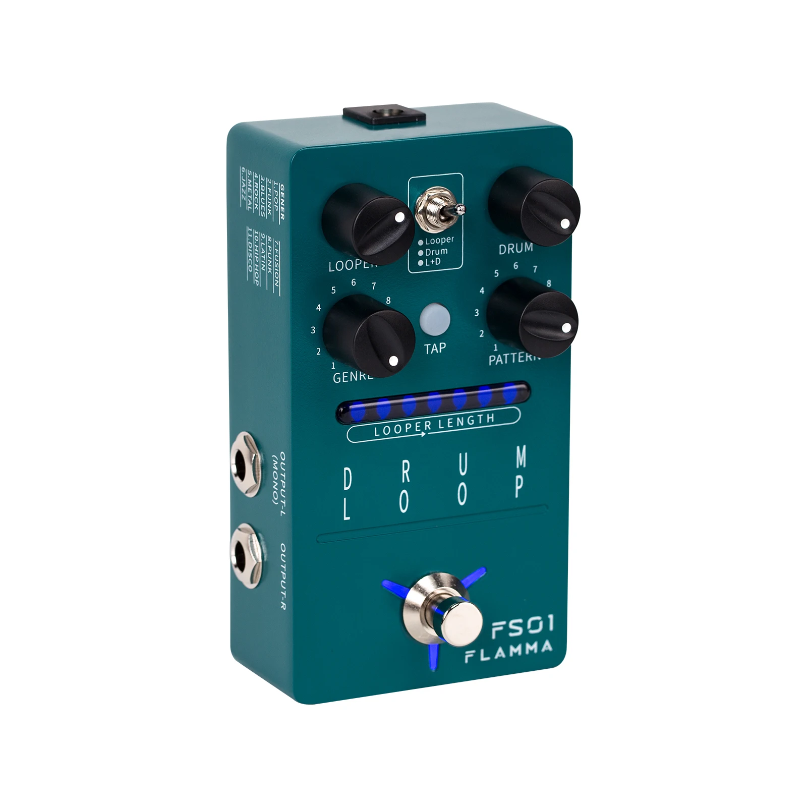 FLAMMA FS01 Drum Loop Drum Machine Looper Guitar Effects Pedal 20Min 11 Different Rhythm Styles