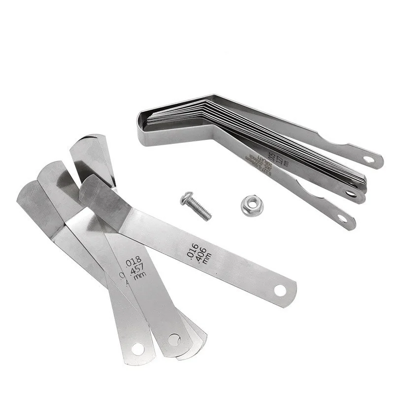 16 Blades Feeler Gauge 0.127 to 1MM Metric Gap Filler Gage Measurment Tool For Engine Valve Adjustment Valve Shim