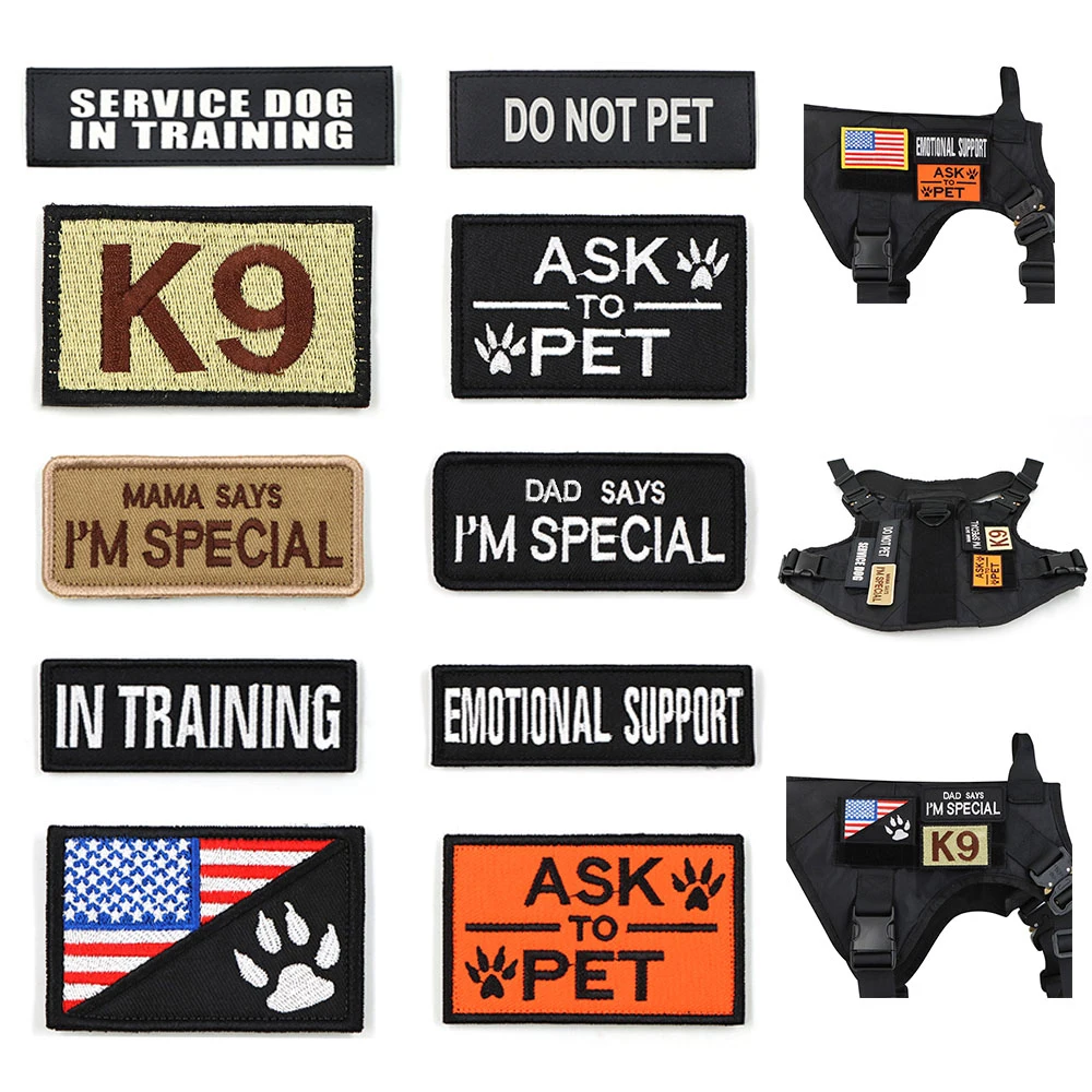 Personalized Dog Harness Tags K9 Dog Collar Harness Name Patches