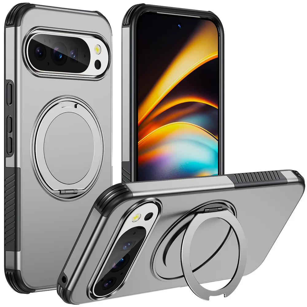 Luxury Armor Magnetic Rotating Stand Phone Case - Non-Slip Shockproof Cover