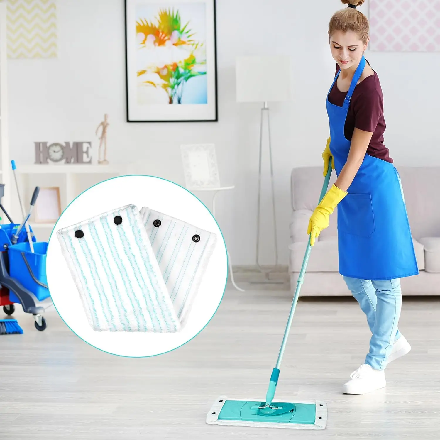 Mop Cover For Leifheit Clean Twist M Ergo Micro Duo Floor Mop, Strong - View #2