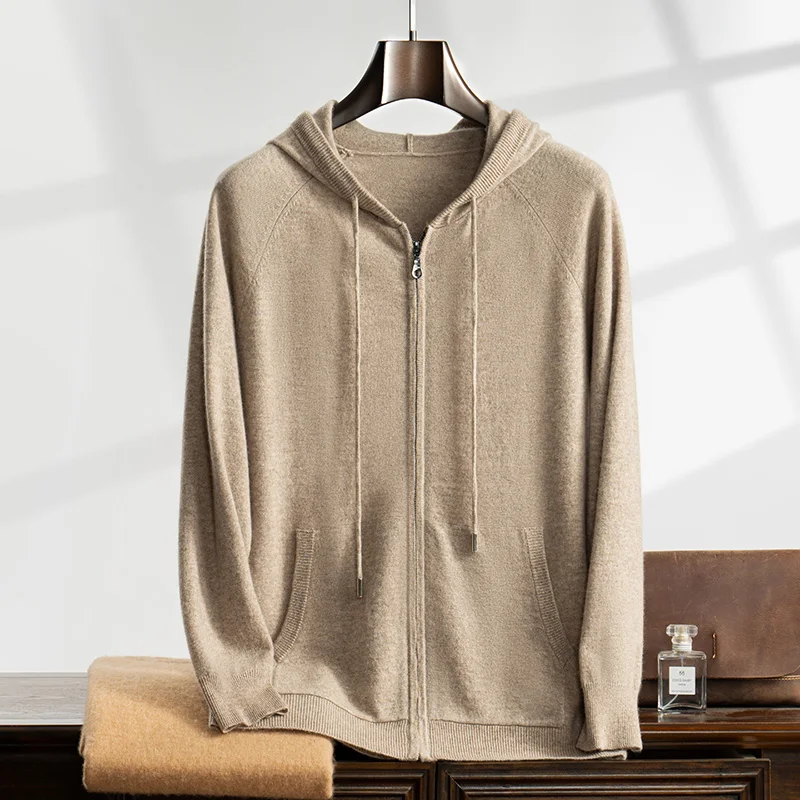 autumn and winter new cashmere padded warm casual men's knitted sweater coat