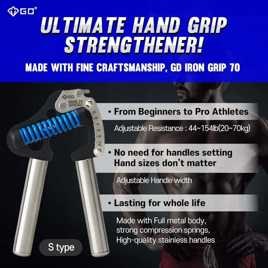 70 Hand Grip Strengthener (Adjustable hand grip) Wrist and Forearm Strength Trainer Hand Strengthner