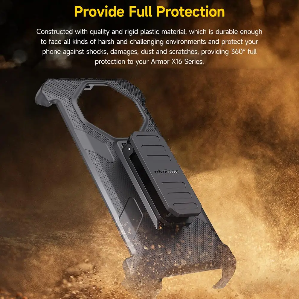 For Ulefone Armor X16 / X16 Pro Back Clip Phone Case with Carabiner TPU + PC Case Protective Cover