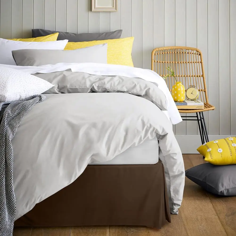 Hotel Bed Skirt Hotel-quality Soft Bedding Solid Color Queen Bed Skirt with 14-inch Tailored Drop Fade for Bedroom bed skirt