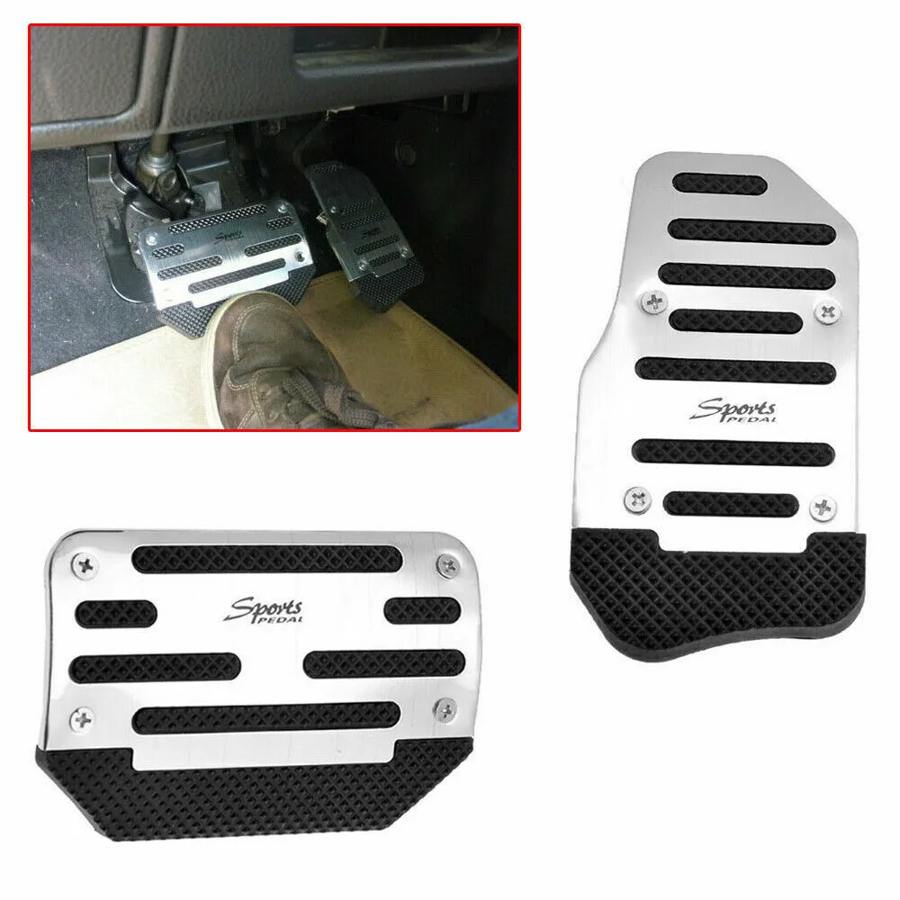 

Gear Car Foot Pedal Automatic Brake Manual Silver 1 Set Accelerator Aluminium Alloy + PVC Anti-Skid Durable Practicla