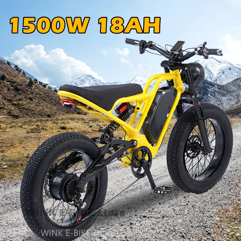 

Electric Bike for Adults 48V 18Ah Removable Battery Ebike with 750W/1500W Powerful Motor 45km/h Max Speed Hydraulic Front Fork