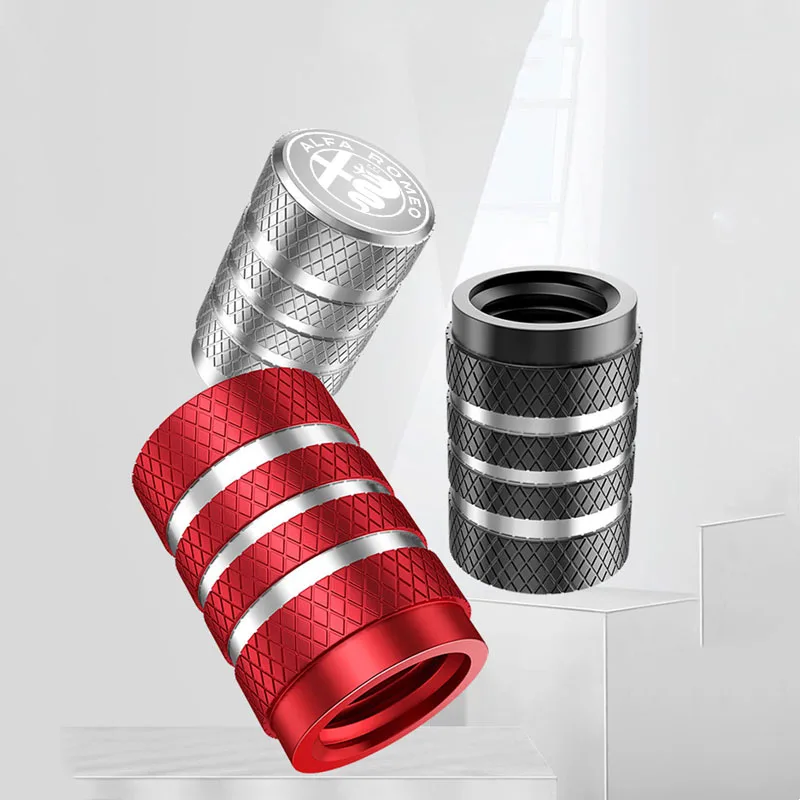 Premium Car Tire Valve Caps - Set of 4 - Sleek Design for Enhanced Wheel Protection