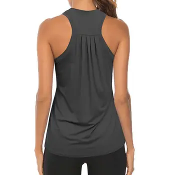 Sleeveless Racerback Yoga Vest Athletic Fitness Sport Tank Tops Gym Running Training Yoga Shirts Workout Tops for Women 3