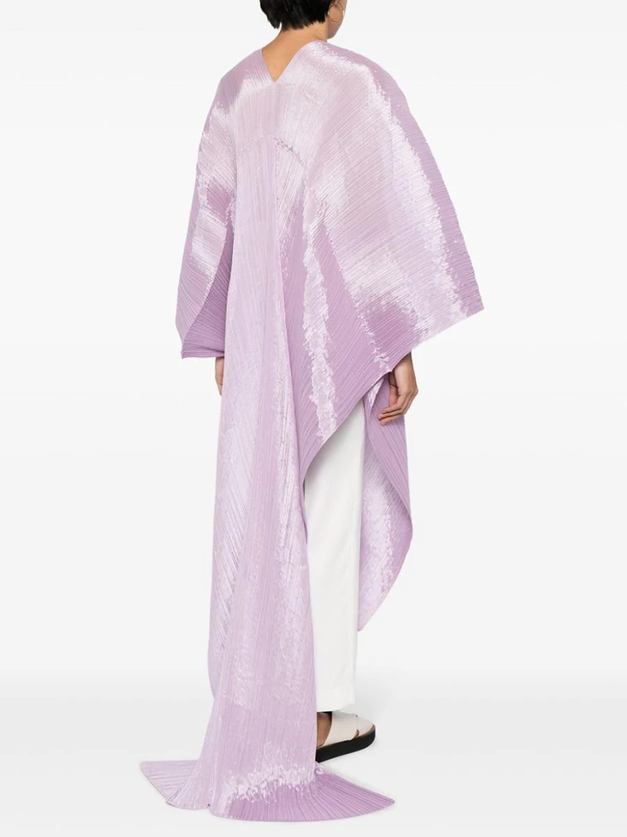 Miyake Pleated X New Women's Mid-long V-neck Drooping Shirt Dress Carnival