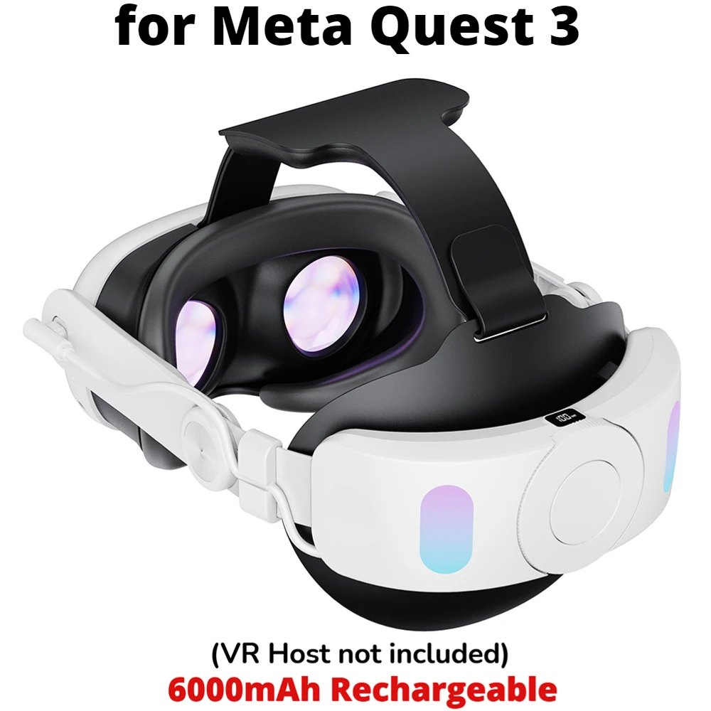 Adjustable Head Strap for Meta Quest 3 VR Headset RGB Light