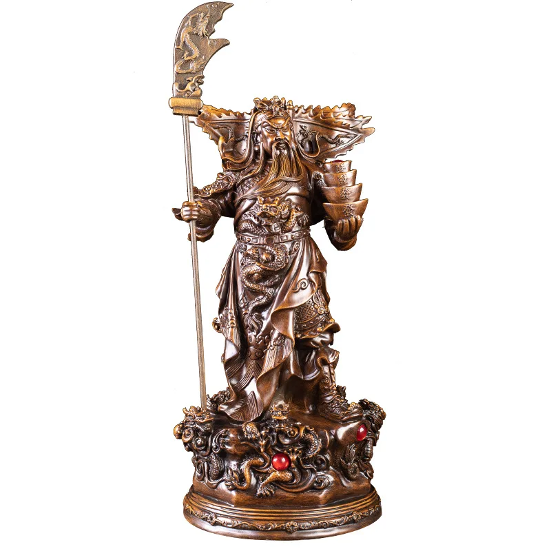 Guangong Wu Caishen Buddha Statue, God of wealth Decoration, Shop opened to worship God of wealth Gifts, Guan Erye Decoration