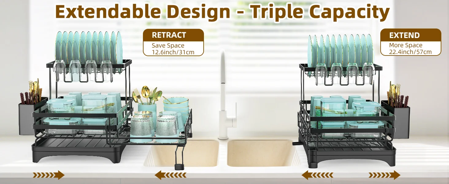 two tier dish drying rack