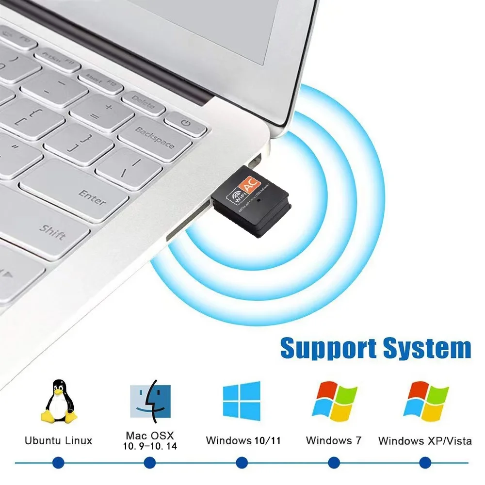 USB WiFi 어댑터 600Mbps 2.4G 5G WiFi 안테나 듀얼 밴드 802.11b/n/g/ac 미니 무선 컴퓨터 네트워크 카드 수신기