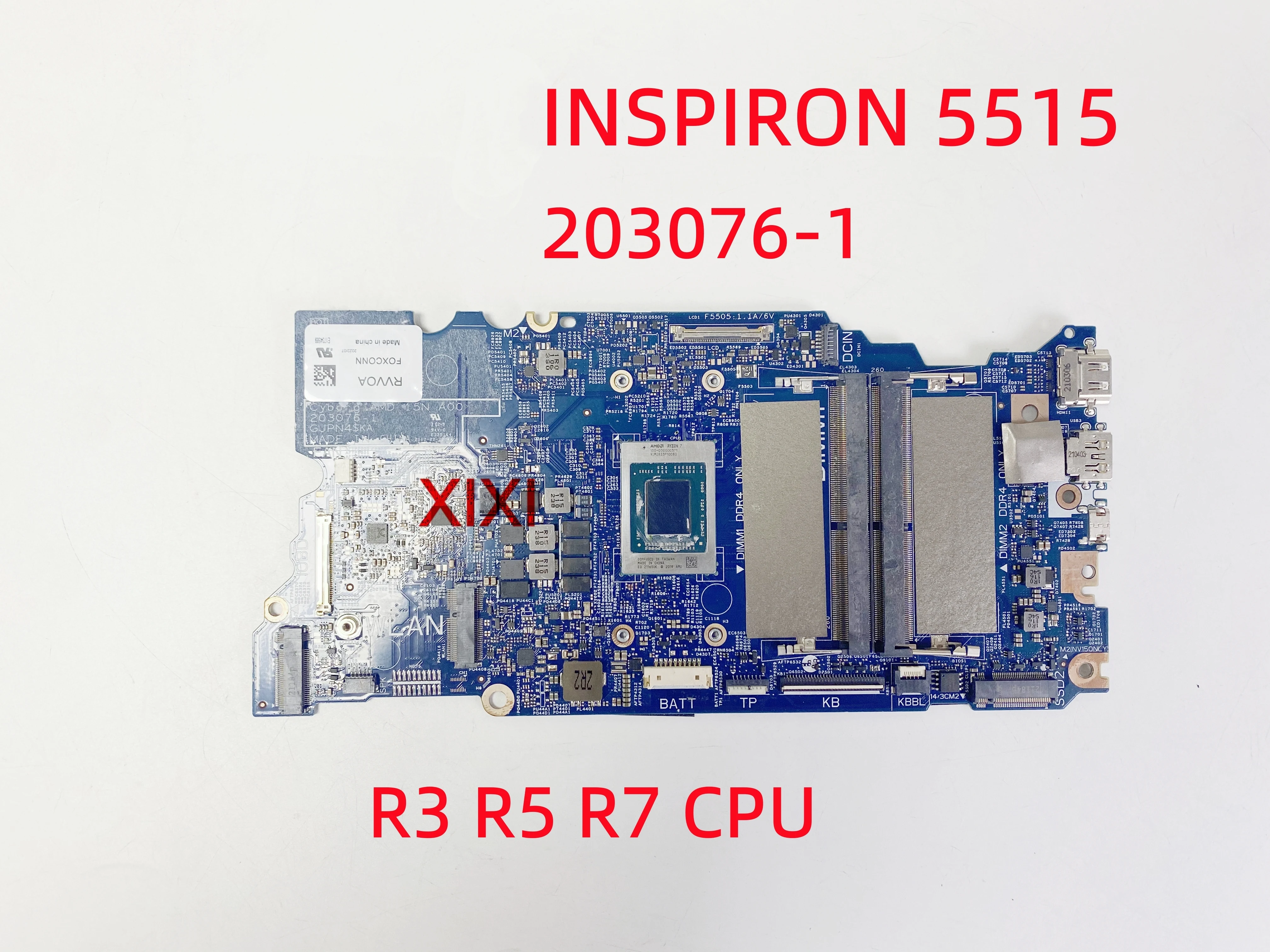 マザーボード　D33007 Dell inspiron 203076-1用マザーボード,完全テスト済み,5515 R3-5300U