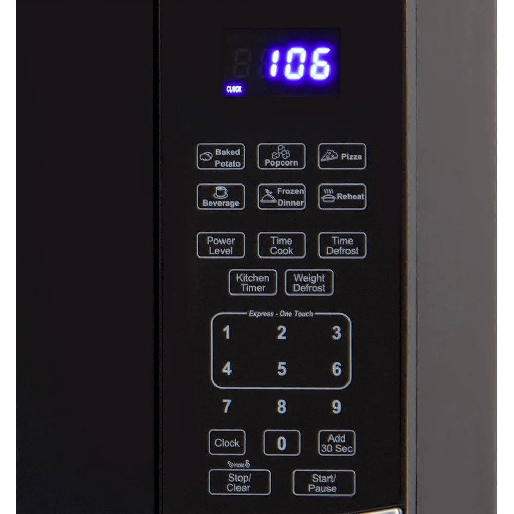 Microwave Oven 900-Watts Compact with 10 Power Levels ,Speed Defrost, Electronic Control Panel and Glass Turntable 3