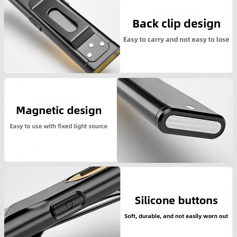 Compact Rechargeable LED Keychain Flashlight - 800 Lumens, Magnetic Pocket Torch