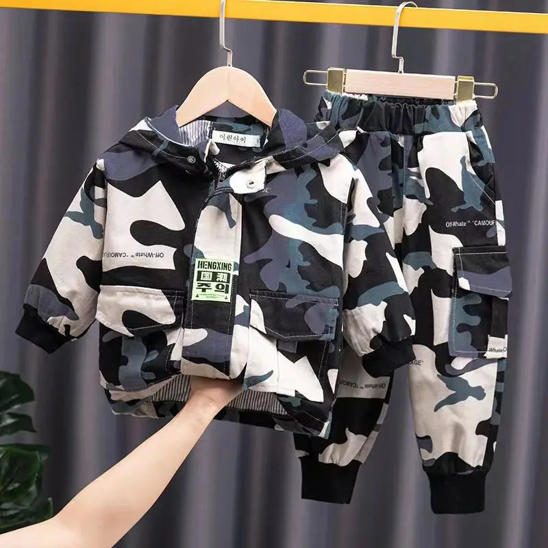 

Children's Camouflage Set Boys Spring And Autumn Clothing New Children's Clothing Baby Fashion Boys Work Clothes Two-piece set