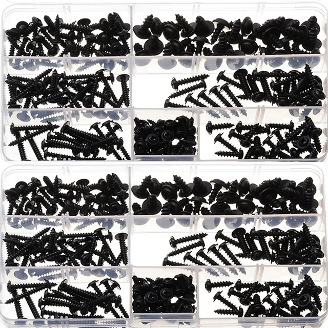 210ชิ้น M3.5 M2.9 M4.2 M4.8สีดำออกไซด์ฟิลลิปส์สกรูชุดเครื่องสแตนเลสหัวกลมประกับตัวยึด 1