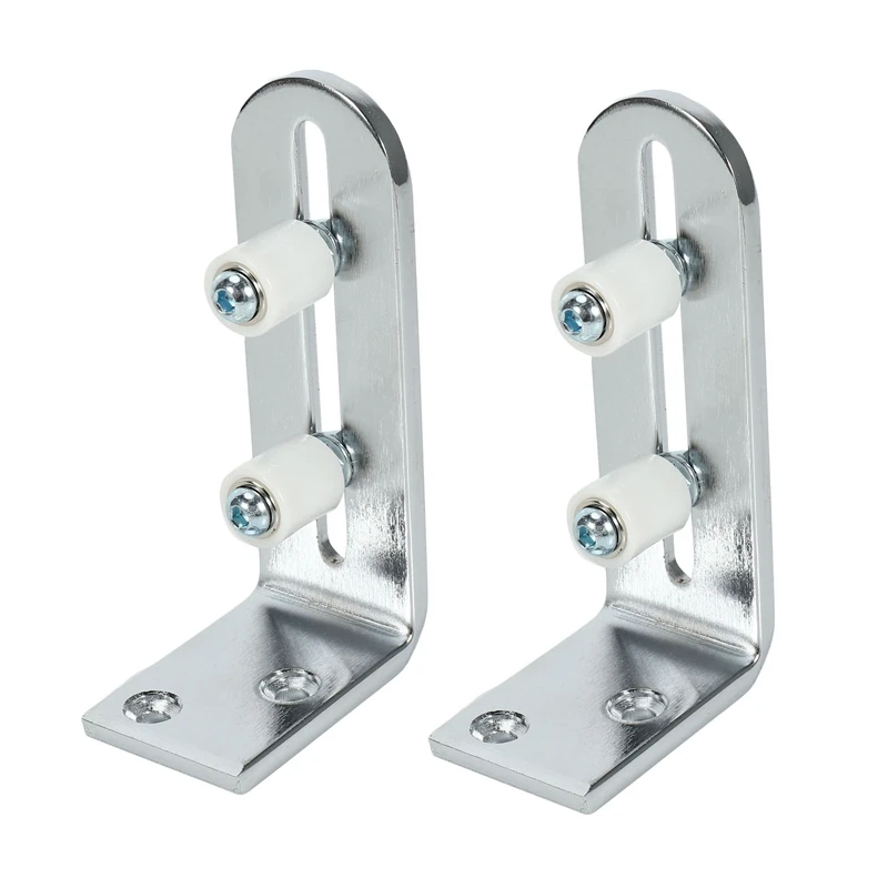 2X Floor Guide For Bottom Of Sliding Barn Doors Adjustable Wall Mount Stay Roller Guide Ball Bearings