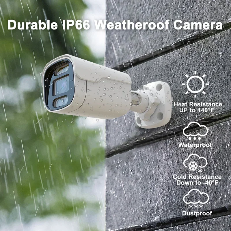 8채널 8MP IP 카메라 모니터링 시스템 POE NVR 키트 보안 네트워크 카메라 내장 마이크