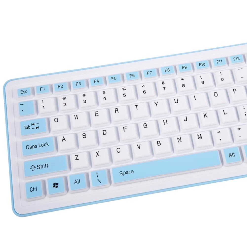 Teclado Bluetooth sem Fio Flexível Teclado Roll up Silencioso Teclados 87key Silicone Macio pc Huawei Iphone Tablet Novo - Imagem 2