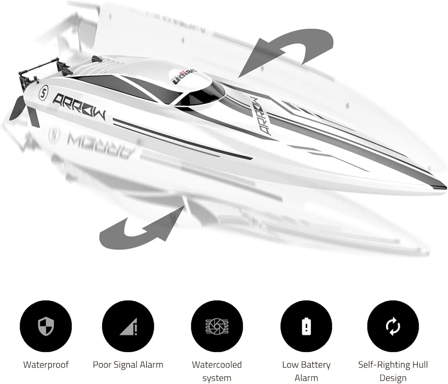25" RC Brushless 30 MPH High Speed Boat Large Racing Remote Control Boat for Adults Kids