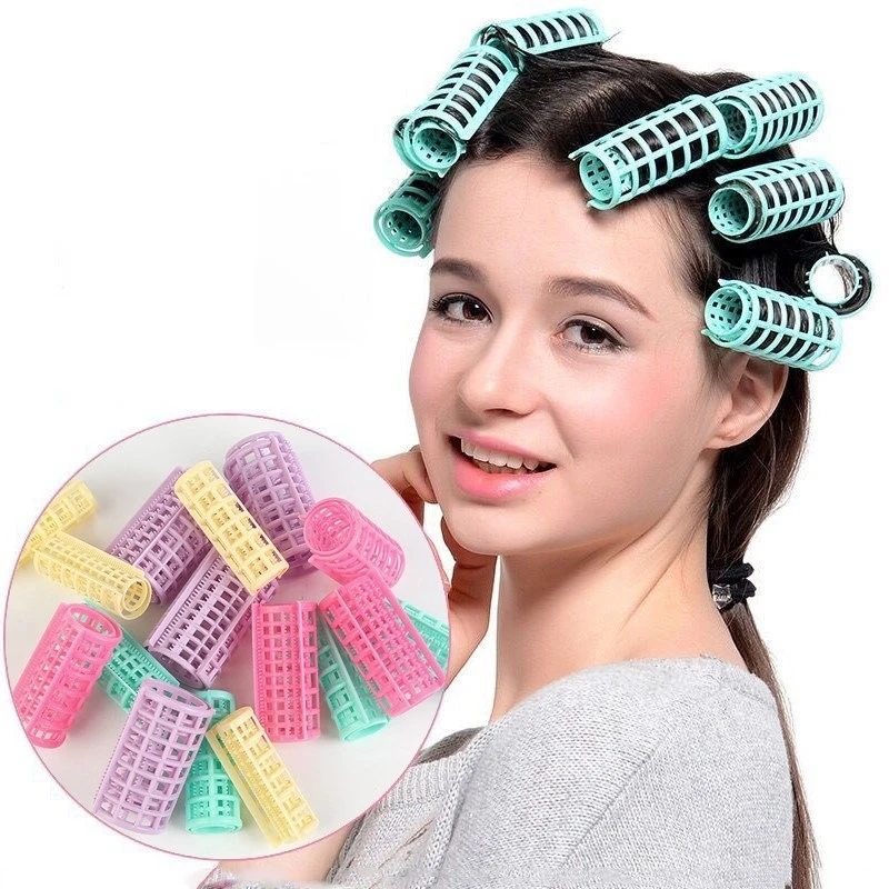614pcs/set Heatless Hair Curler Rollers Large Grip Clips Lazy Curlers